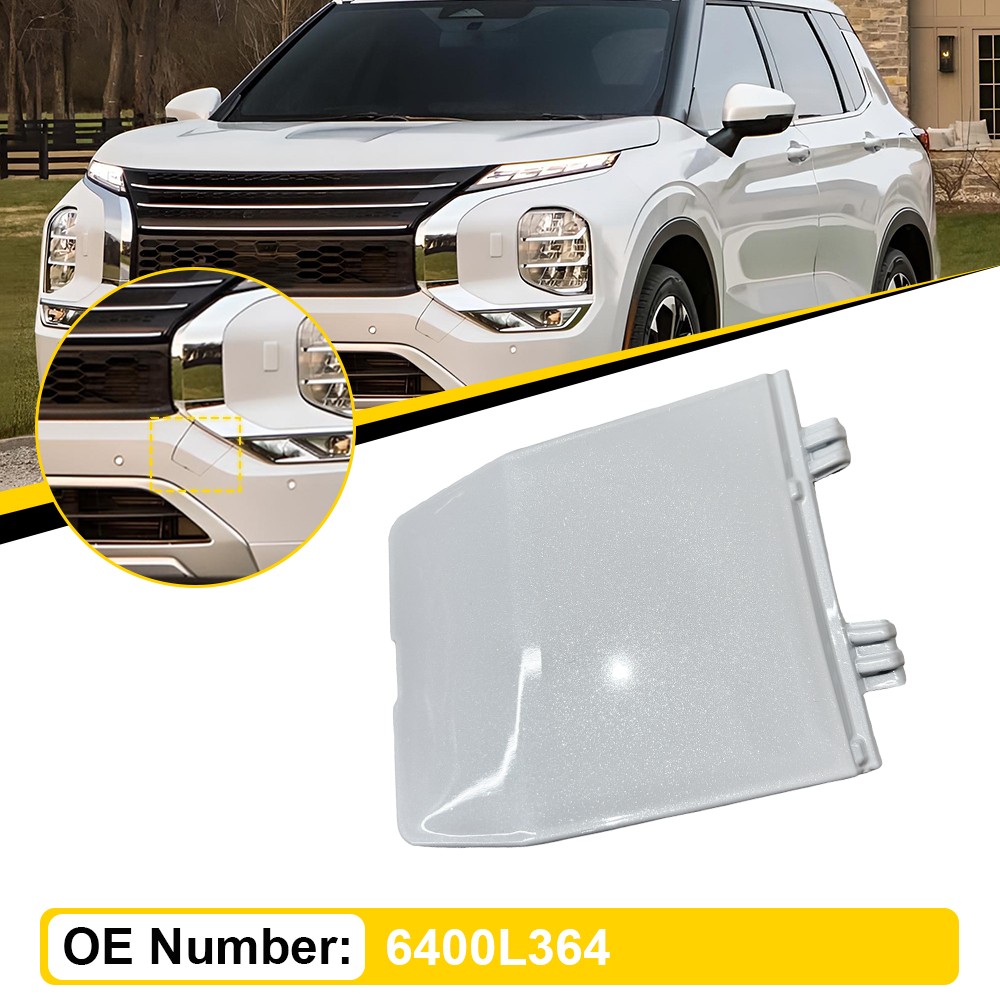 Pearl White Front Bumper Tow Hook Cover Cap For Mitsubishi Outlander 2022-2024