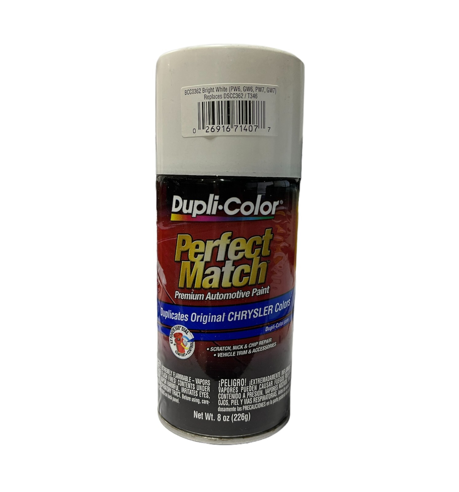 Dupli-Color BCC0362 Bright White Chrysler Exact Match Paint 8 oz PW6 GW6 PW7 GW7