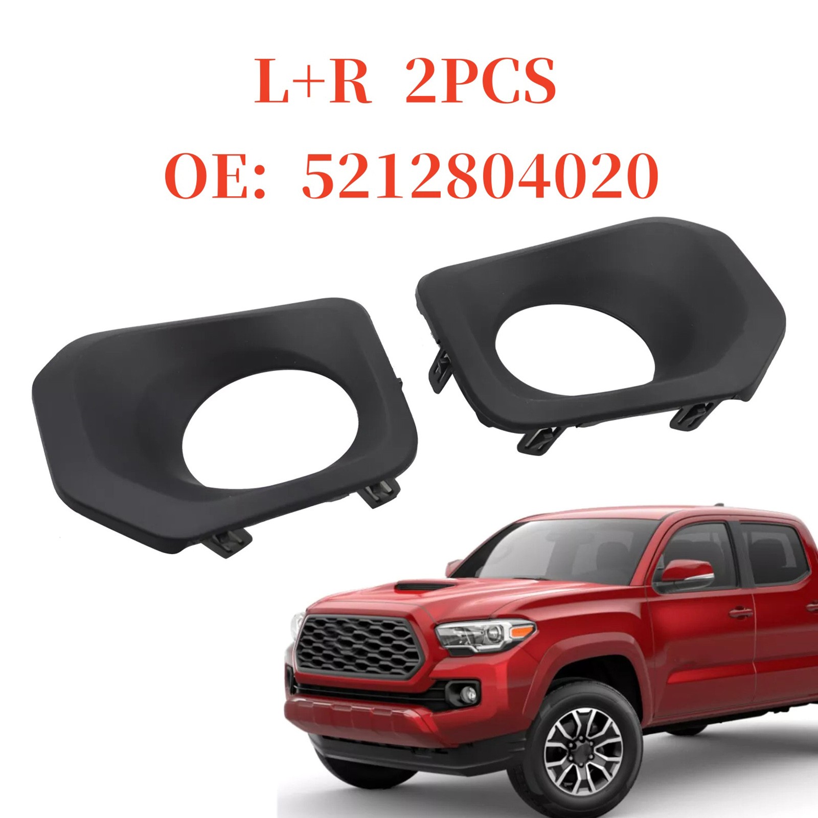 Premium Material Pair Bumper Fog Light Cover Bezel Both Side For Toyota Tacoma