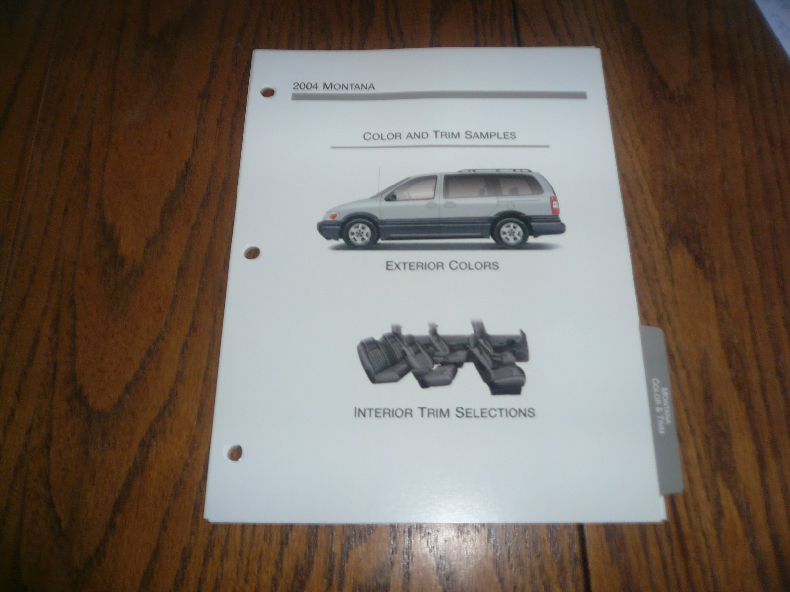 2004 Pontiac Montana Color & Interior Product Portfolio Pages – Dealer Only item
