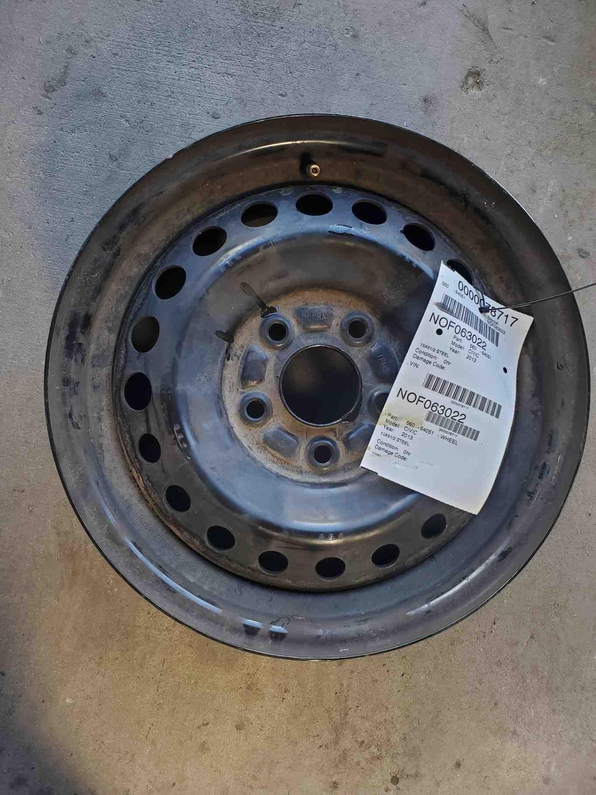 WHEELHONDA CIVIC 2013-15 15″ X 6-1/2″ STEEL OEM 42700TR3A02 42700TR3C02