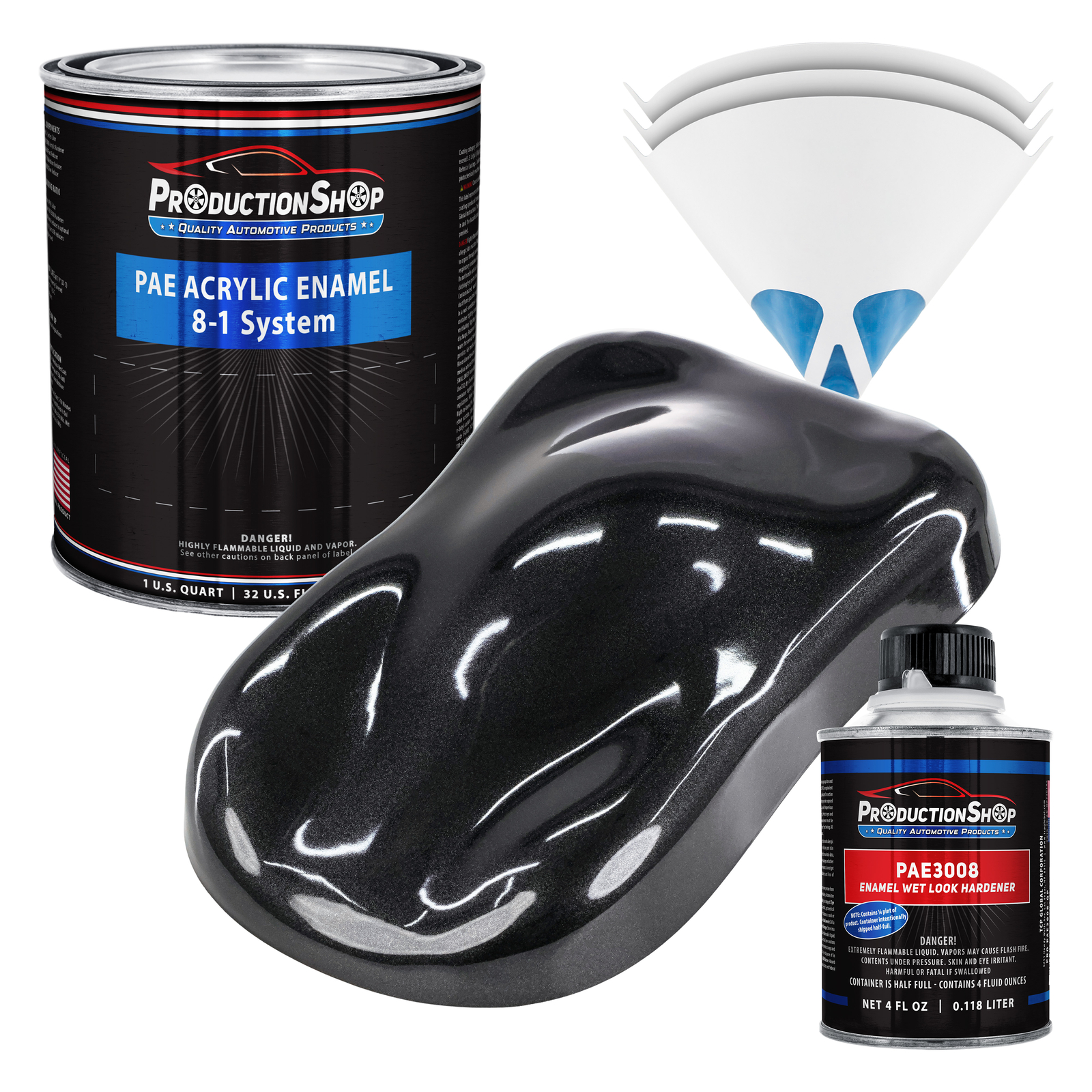 ProductionShop Black Metallic Acrylic Enamel Quart Kit, Auto Paint