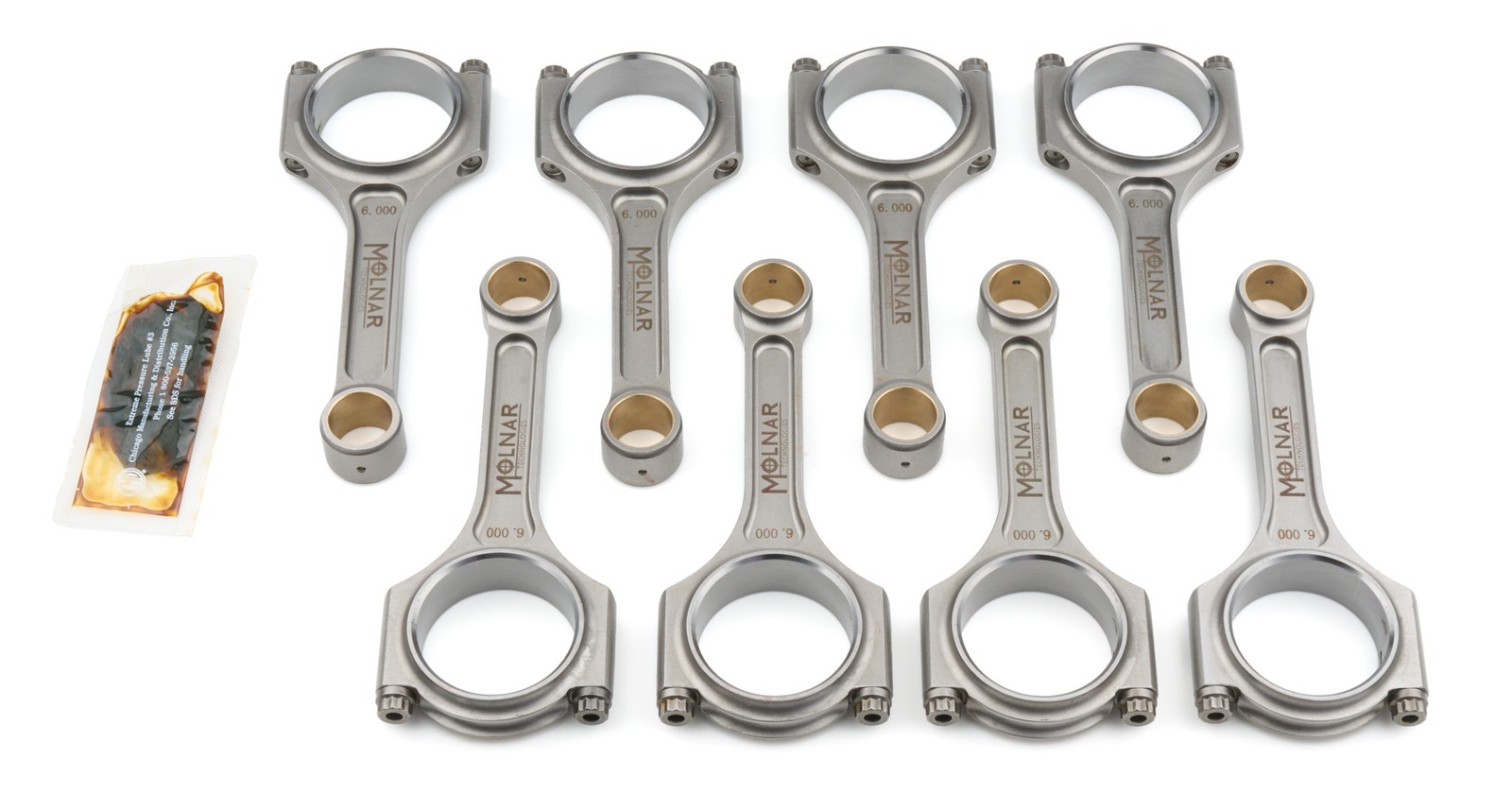 MOLNAR TECHNOLOGIES 6.000 I-Beam Rod Set SBC Lightweight- CI6000NLB-L8-A