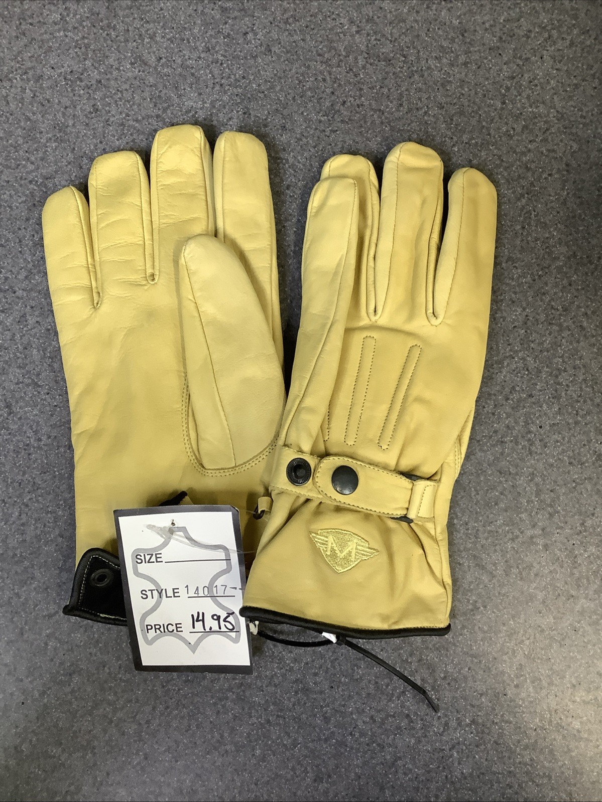 Motophoria Men’s Leather Motorcycle Gloves Tan Size XXL 14017 M32D