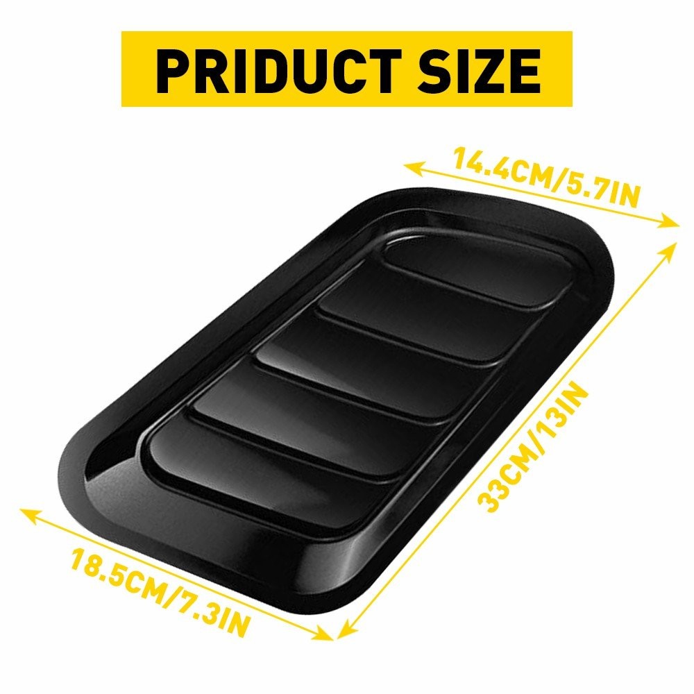 2X Air Intake Flow Hood Scoop Bonnet Vent Cover Universal Black Car Decorative