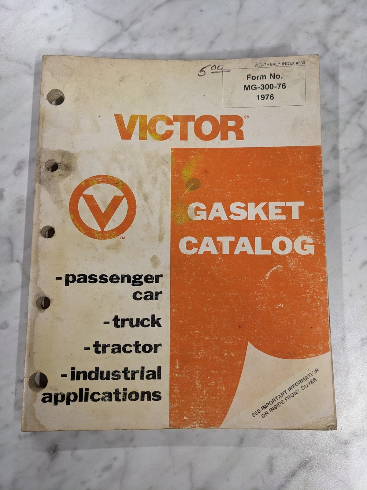 VICTOR GASKET CATALOG MG-300-76 1976 CAR TRUCK TRACTOR INDUSTRIAL #300