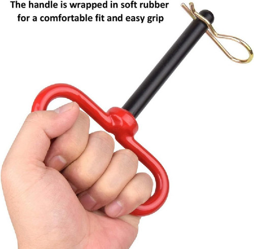 3/8″ x 4″ Inch Trailer Hitch Pin and Clip Towing Hitchs Red Handle 3/8*4 in