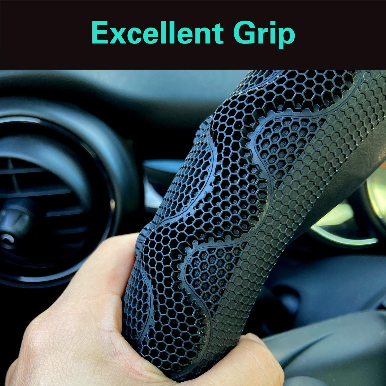 PINCTROT Steering Medium(Standard) Size[14 1/2”-15”], 3.Black (All Black)