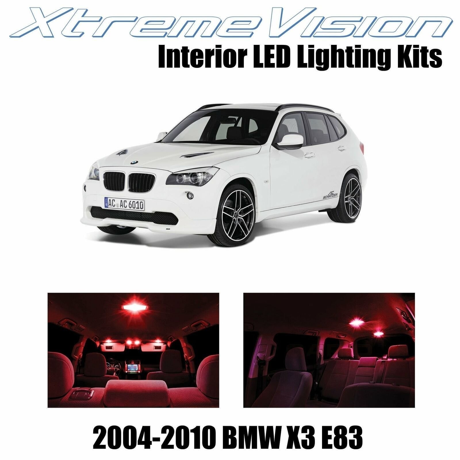 XtremeVision Interior LED for BMW X3 E83 SUV 2004-2010 (16 PCS) Red