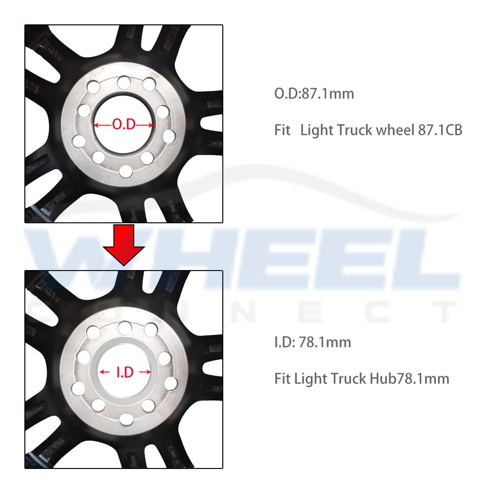 4 PCS Hub Centric Rings 87.1 – 78.1 Aluminium Alloy Hubrings OD 87.1mm ID 78.1mm