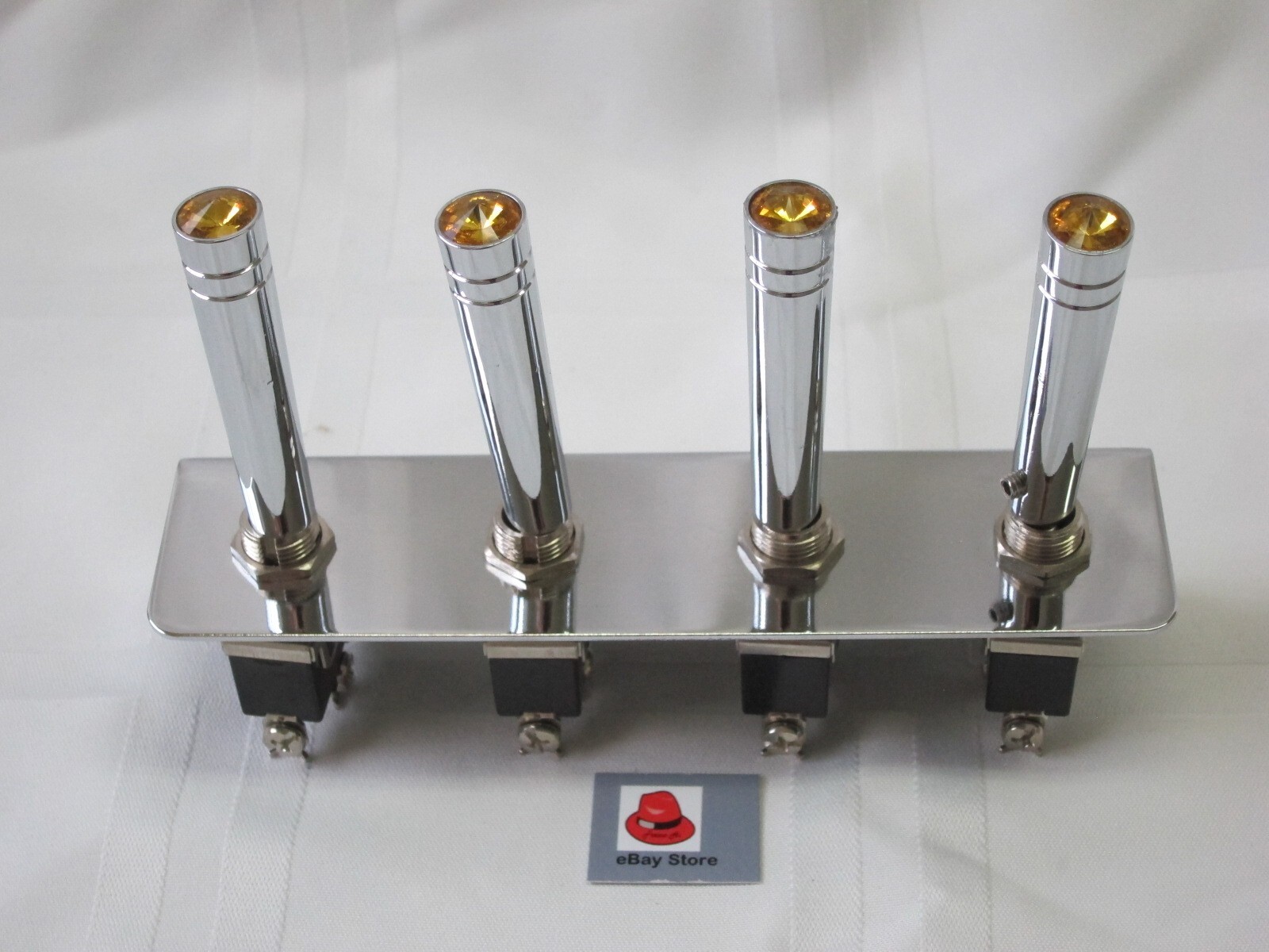 Lowrider hydraulics 3 prongs switch & 4-hole panel & gold extension kit