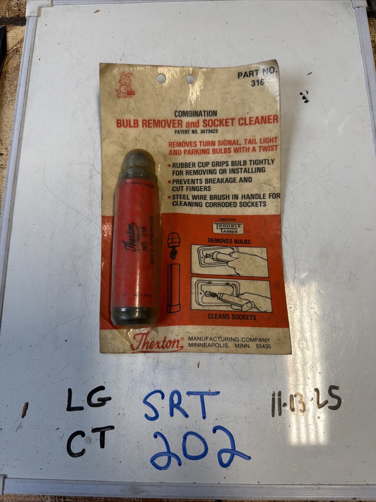 Thexton Bulb Remover And Socket Cleaner Tool #316 Brand New , Retired Vintage,