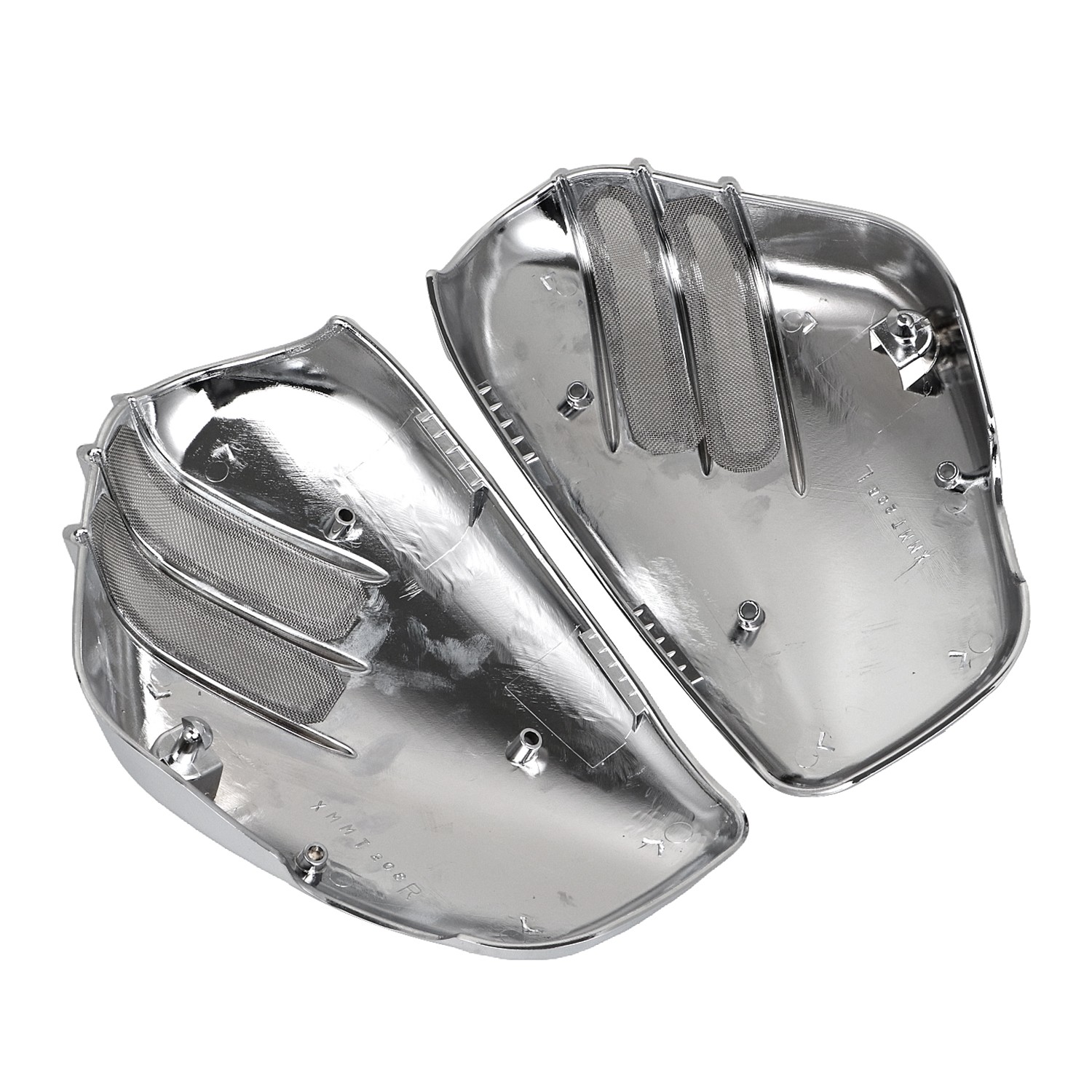 2x Chrome ABS Plastic Battery Side Fairing Covers For Bobber & Speedmaster 1200