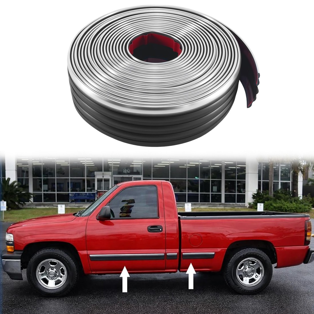 13FT Chrome Body Side Molding Trims for 1999-2007 Chevy Silverado 1500 2500 3500