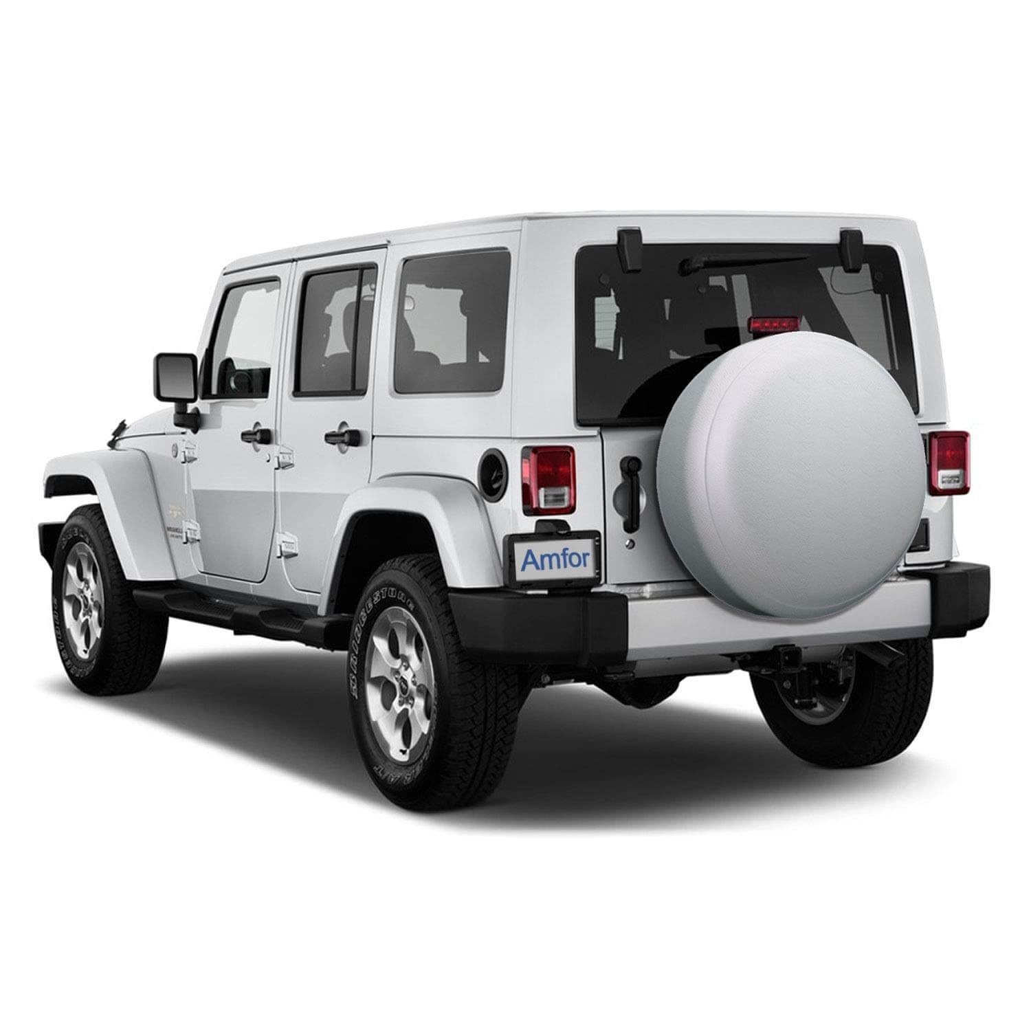 Amfor Spare Tire Cover, Universal Fit for Jeep, Trailer, RV, SUV, Truck and M…
