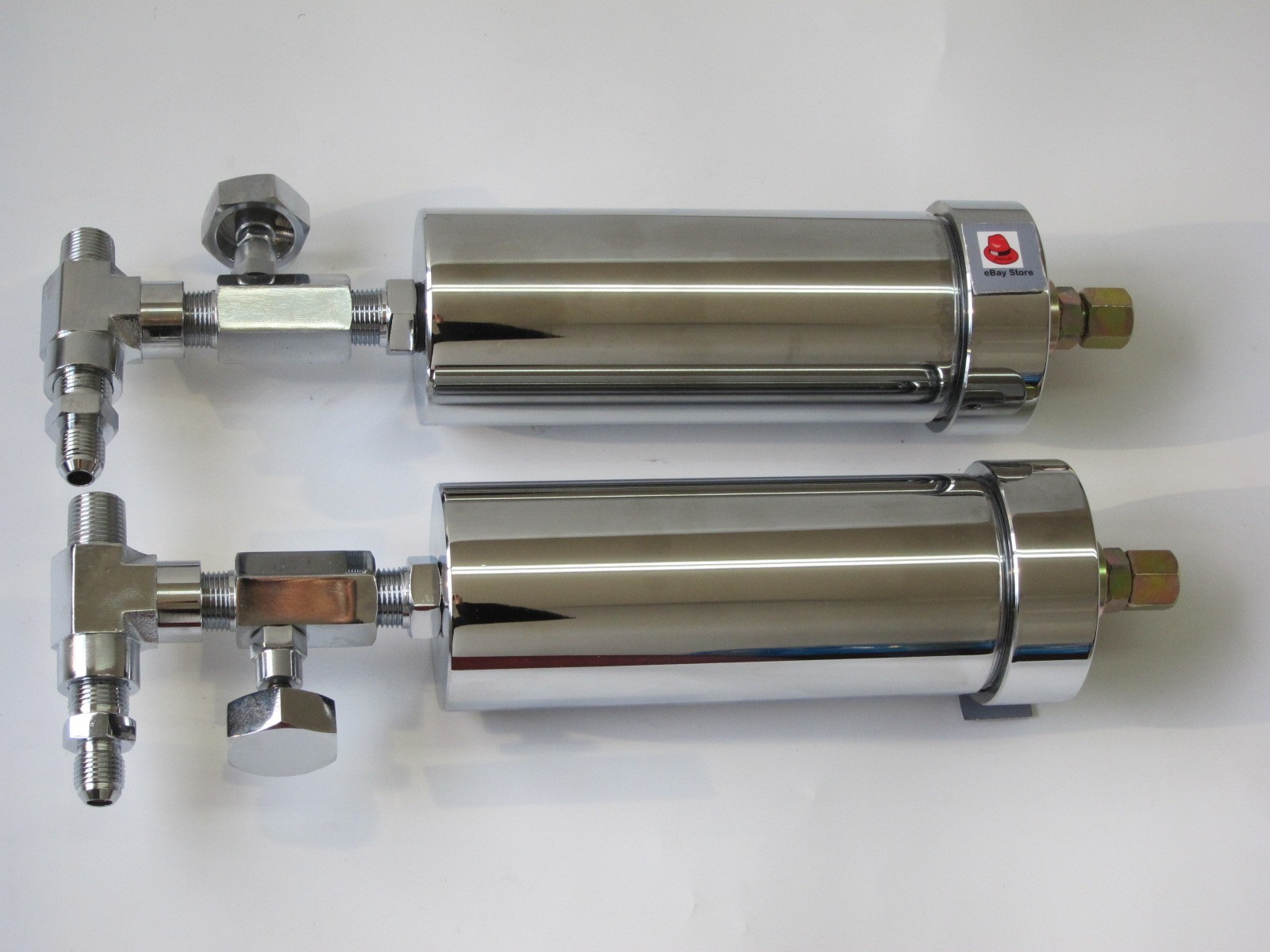 Lowrider Hydraulics 2x accumulator kits, pre-charged & adapter & shut-off valve