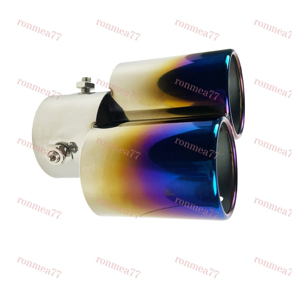 1PCS NEW Auto Dual Exhaust Pipe Tailpipe Stainless Steel Tail Muffler Tip Throat