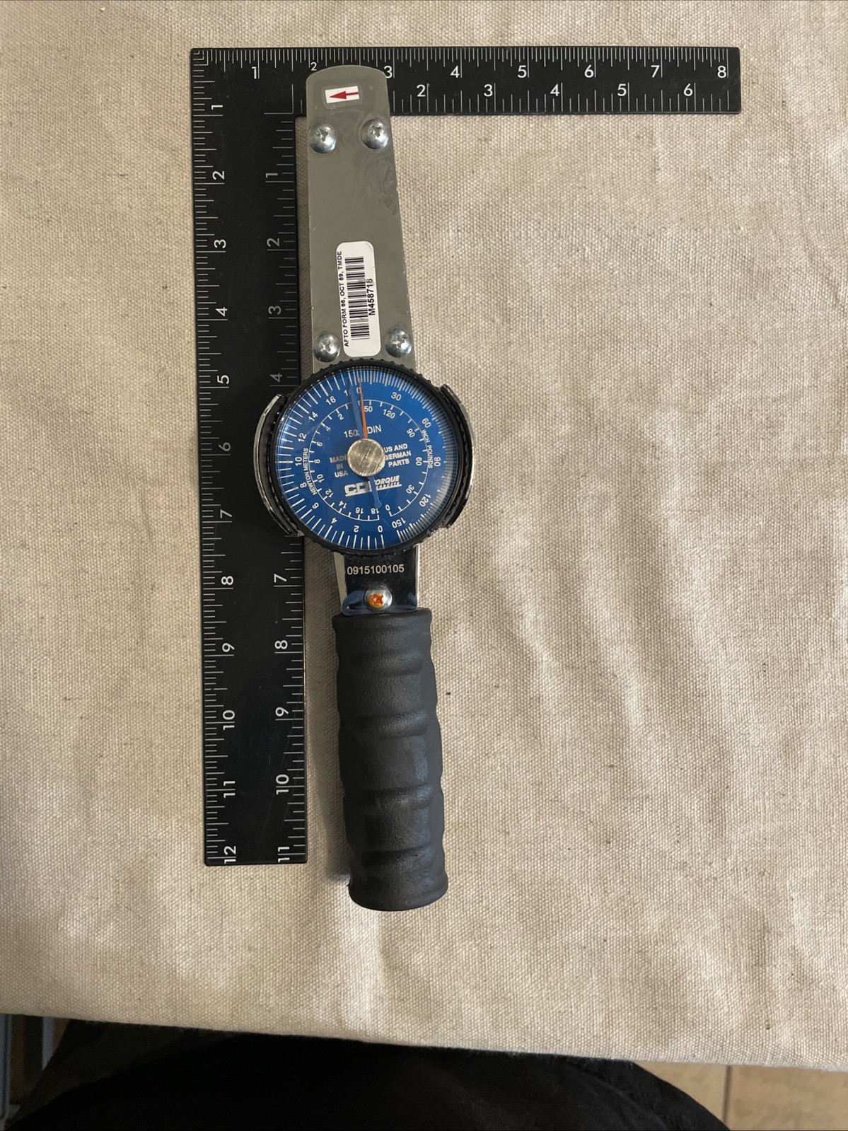 CDI 3/8 Drive Dial Type Torque Wrench Model 1502LDIN 0-150 In/pounds USA