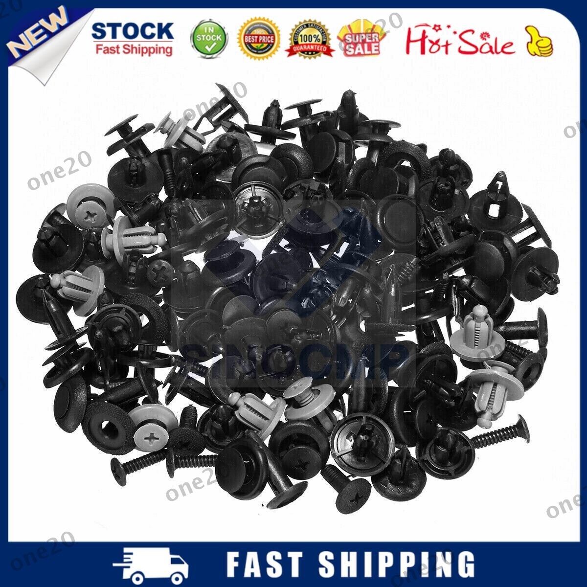 100X Clips Kit Trunk Screw Rivets Set Car Bumper Fender Auto Plastic Fastener #