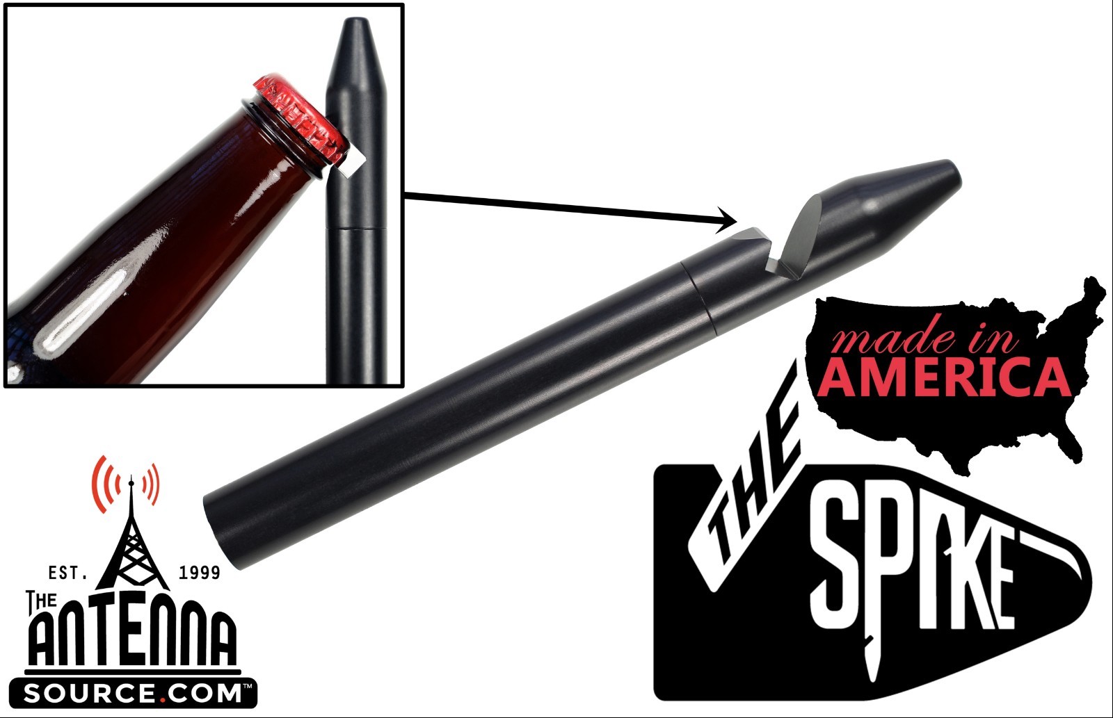 “THE SPIKE” Black Ammo Antenna – FITS: 1977-1993 Dodge Ram D150/D250/D350