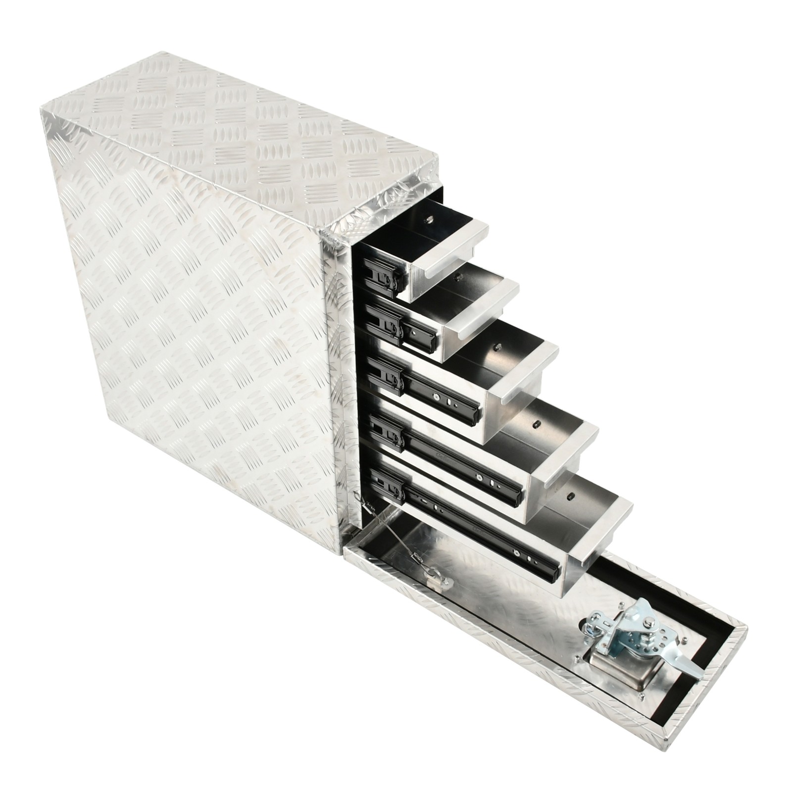 18″/22″ Length Aluminum Heavy Wall Truck Bed Tool Box with 5 Drawers Storage