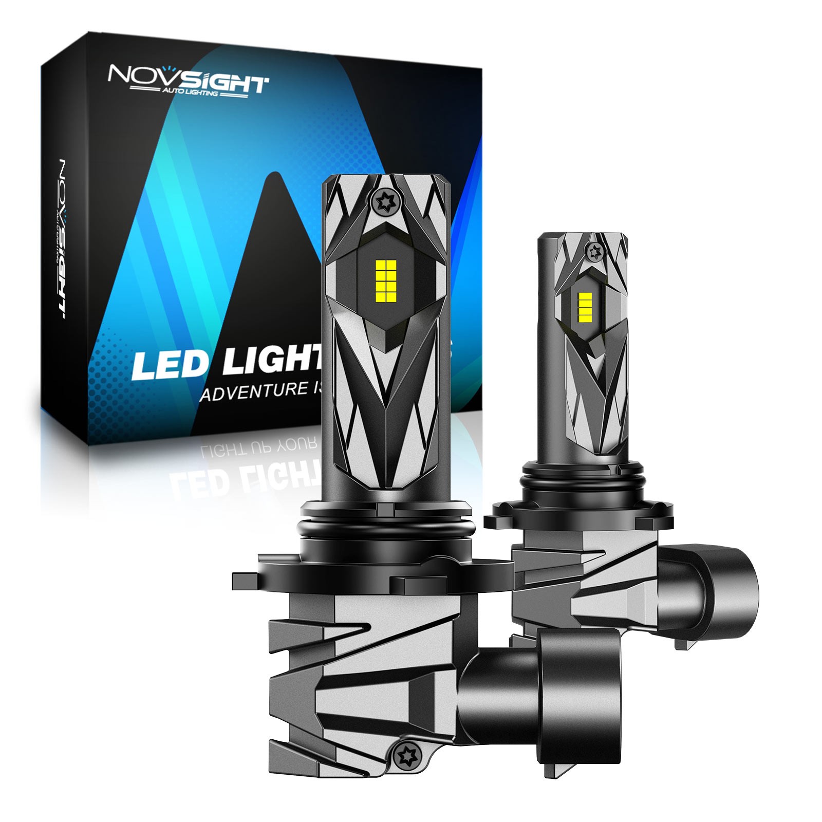 NOVSIGHT 9005 HB3 LED Headlight Bulbs Kit White Lamp 6500K 20000LM High/Low Beam