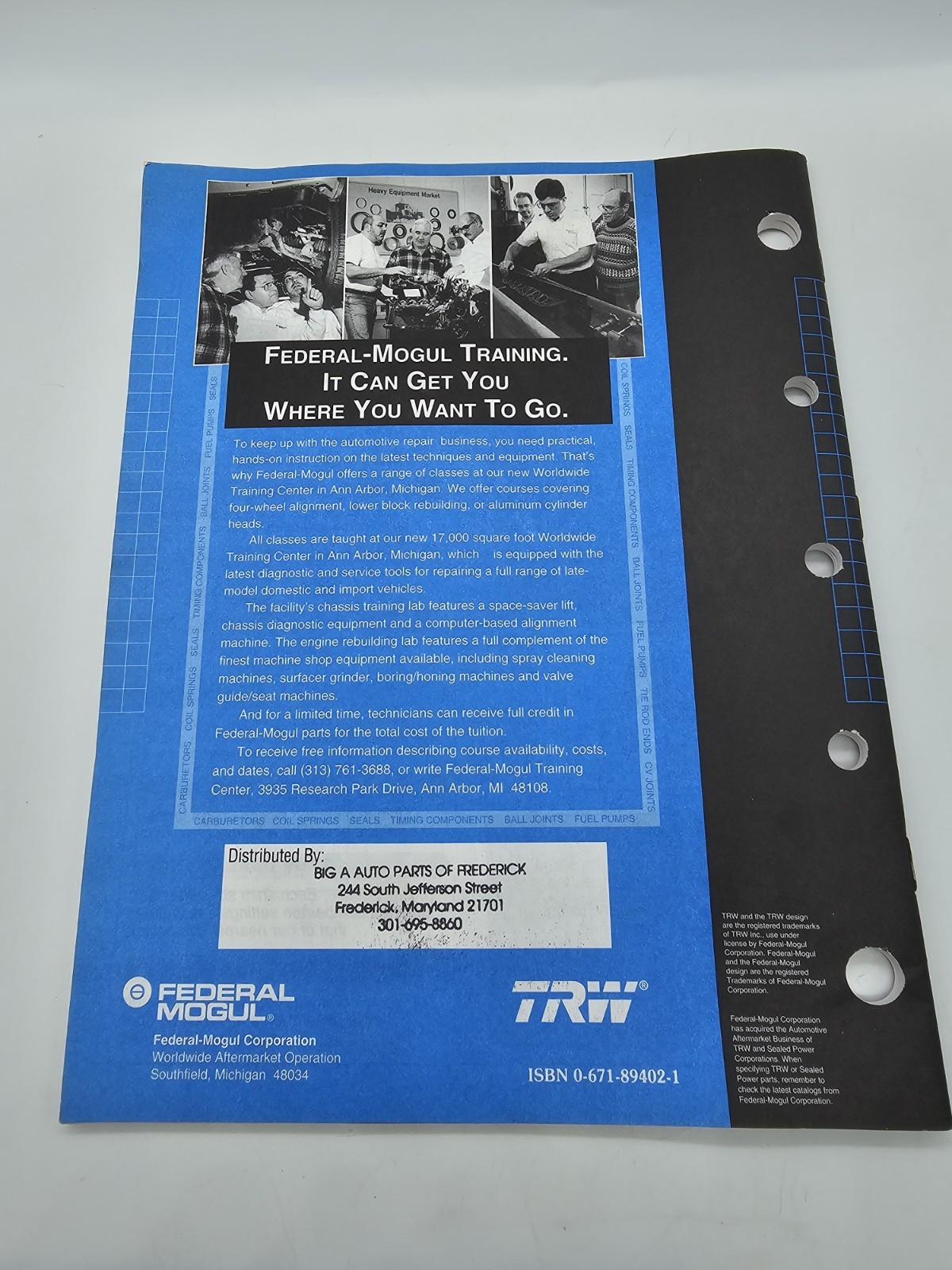 1994 TRW Alignment & Chassis Height Specifications Manual Catalog X-4016