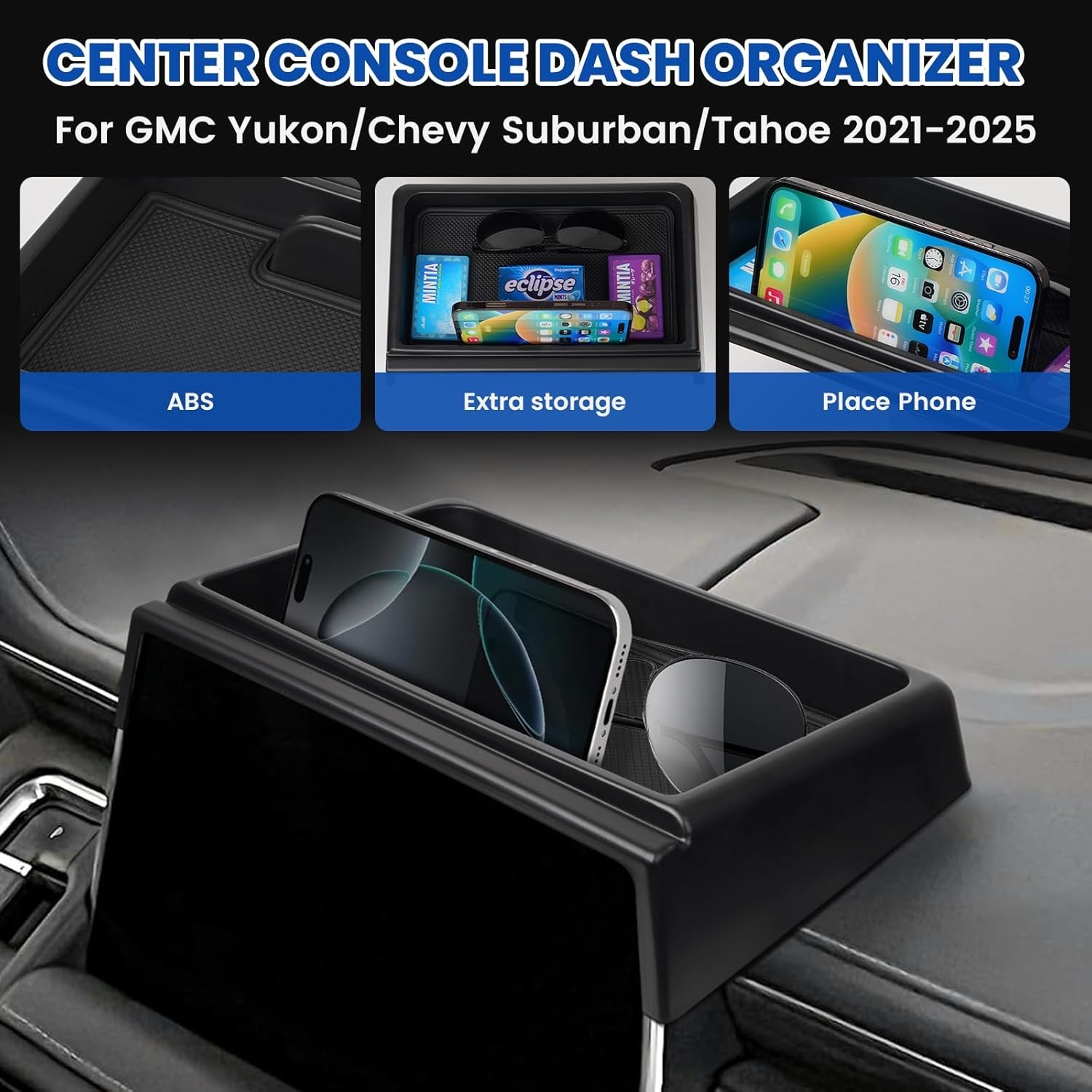 Car Dashboard Console Storage Box Tray For 2021-2024 Chevy Suburban Accessories