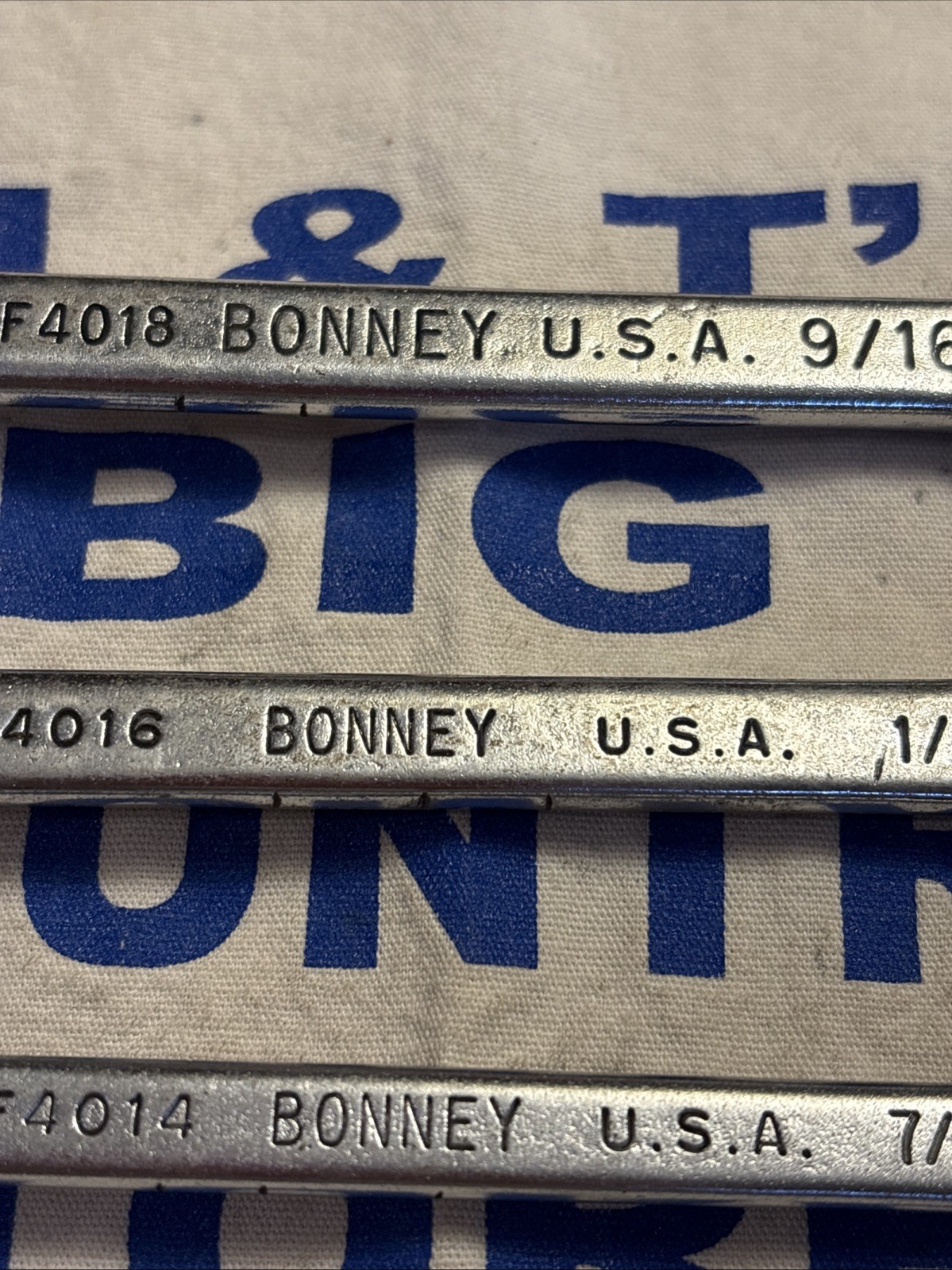 Vintage Bonney 3pc Flare Nut Speed Wrench Set 7/16″-9/16″ EF4014, EF4016, EF4018