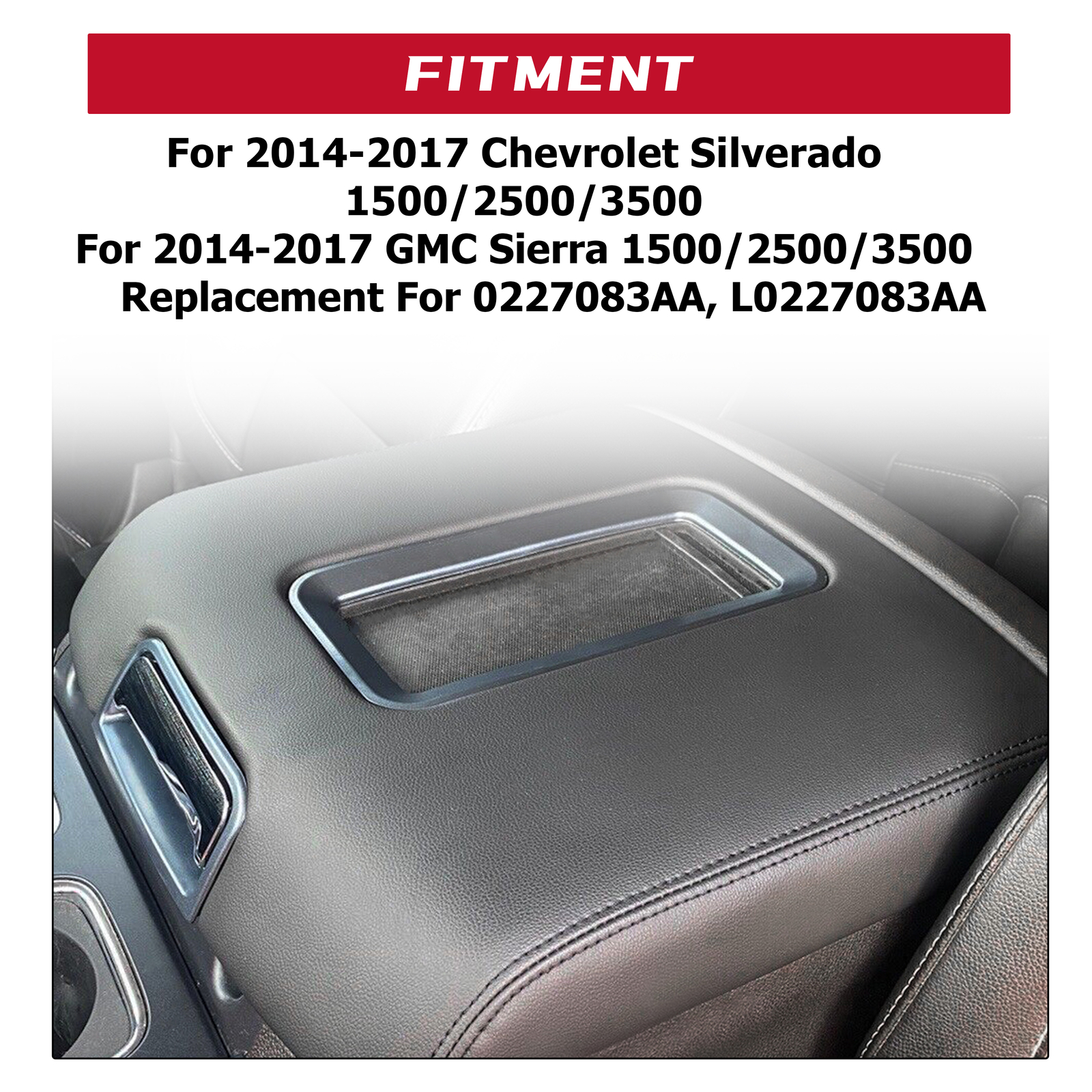 Center Console Armrest Lid For 14-19 Chevy Silverado Sierra Suburban 0227083AA