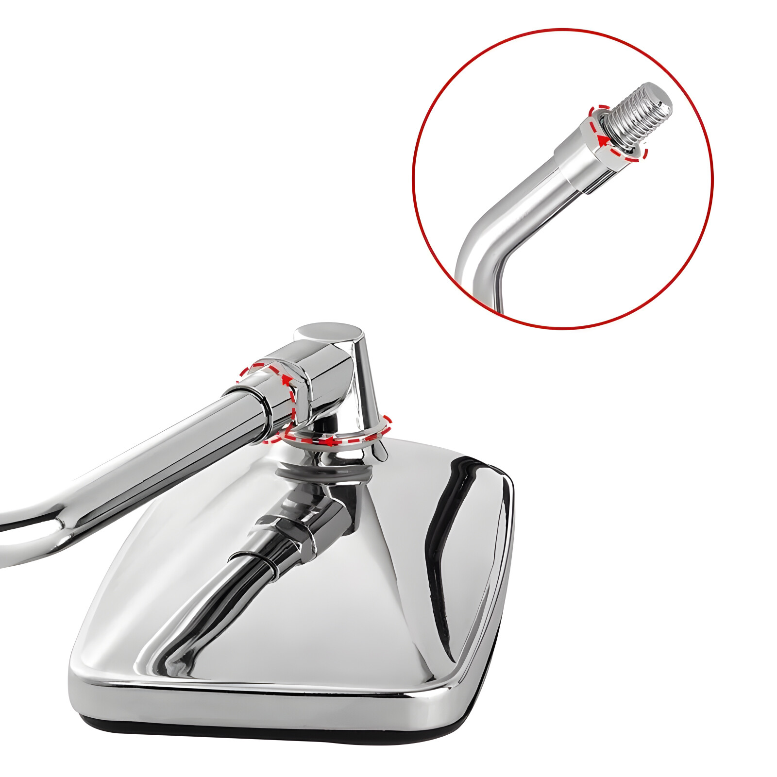 Rectangular 10mm Rear View Side Mirrors Chrome For Honda CB 750 Motorcycle