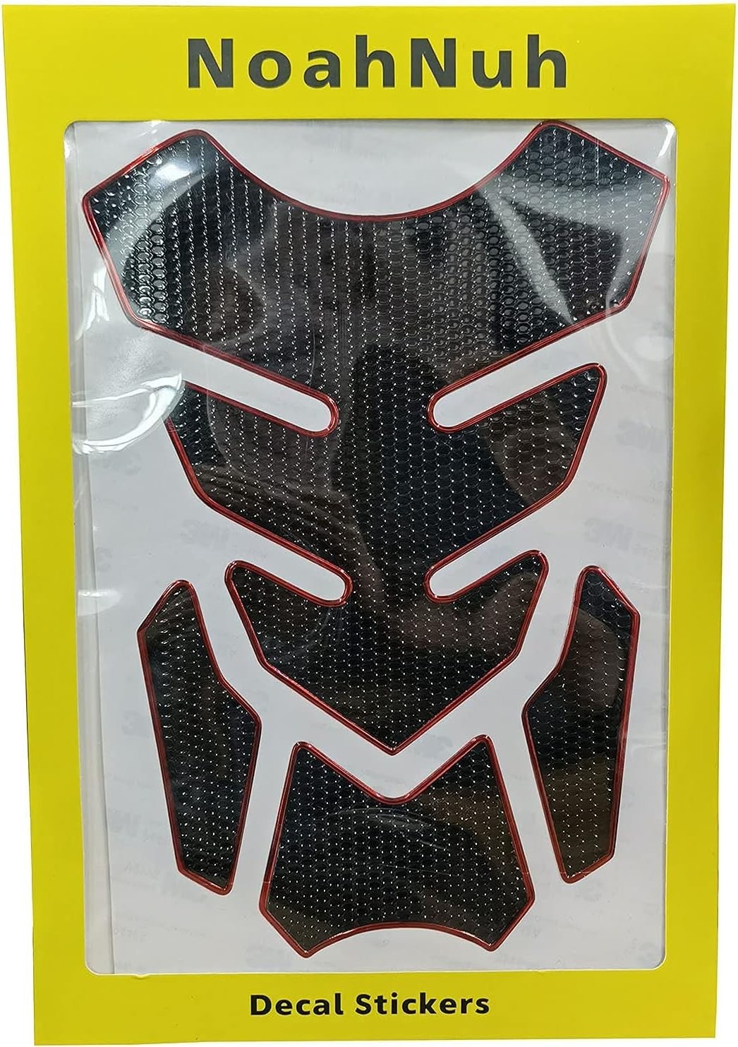 Self-Adhesive Motorcycle Tank Protector: Red Carbon Fiber Scratch Pad, 15×22.5cm