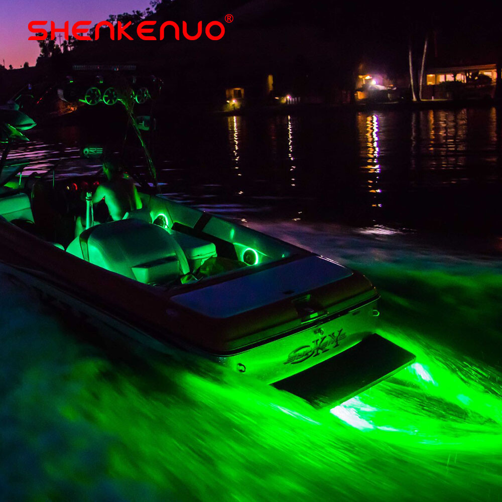 GREEN LED Boat Light Deck Waterproof IP67 Bow Trailer Pontoon Lights Kit Marine