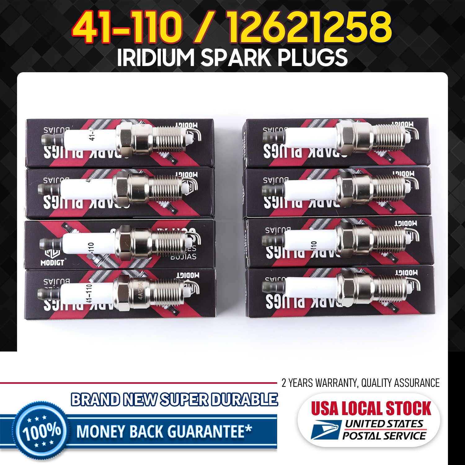 New 8Pcs OEM 12621258 41-110 Iridium Spark Plugs for Chevy Hummer 4.8L 5.3L 6.0L