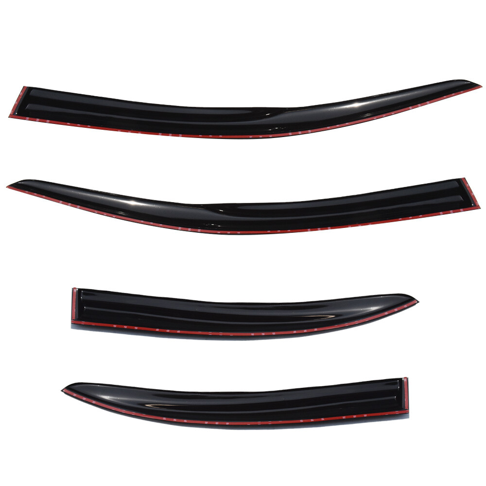 For 08-17 Mitsubishi Lancer Smoke Window Rain Visors Shade Slim Style Guard Vent