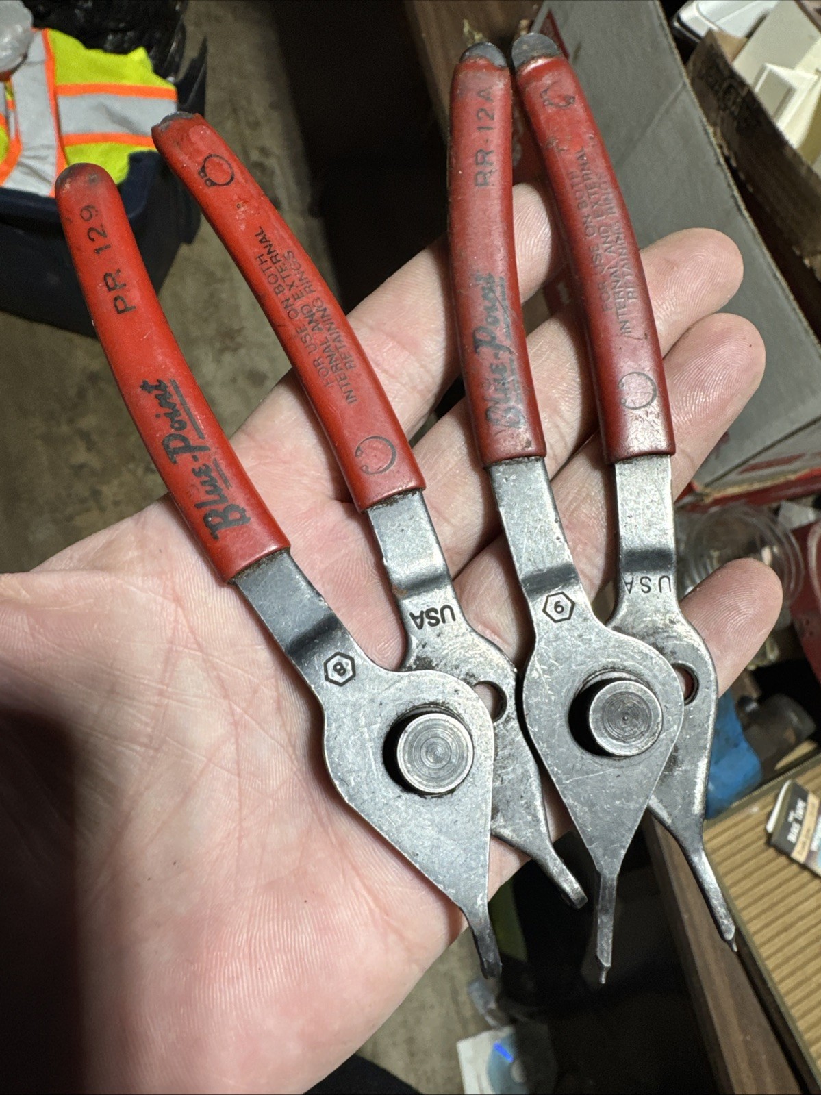 Lot of 2 Blue-Point PR12A, PR129 Retaining Snap Ring Pliers, USA