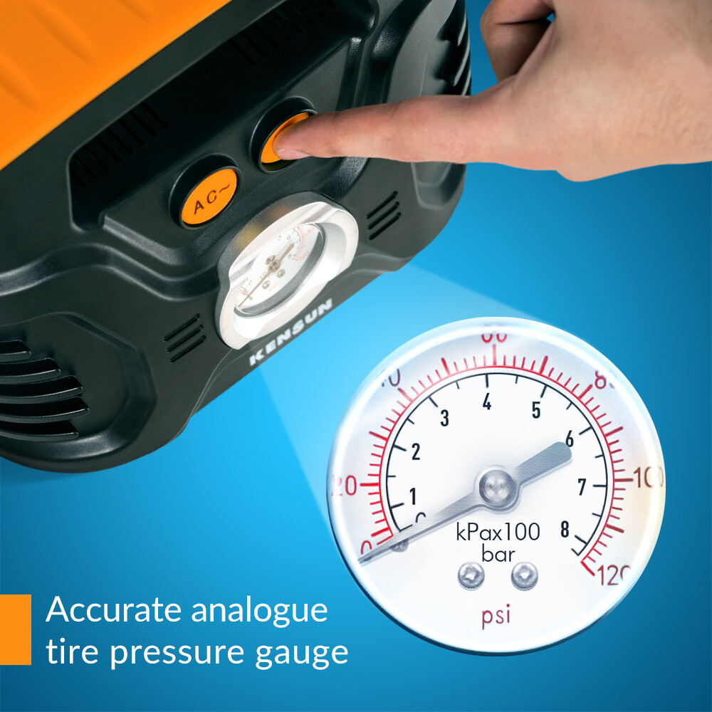 Air Compressor Car Tire inflator portable analog Electric Air pump 12V 110V