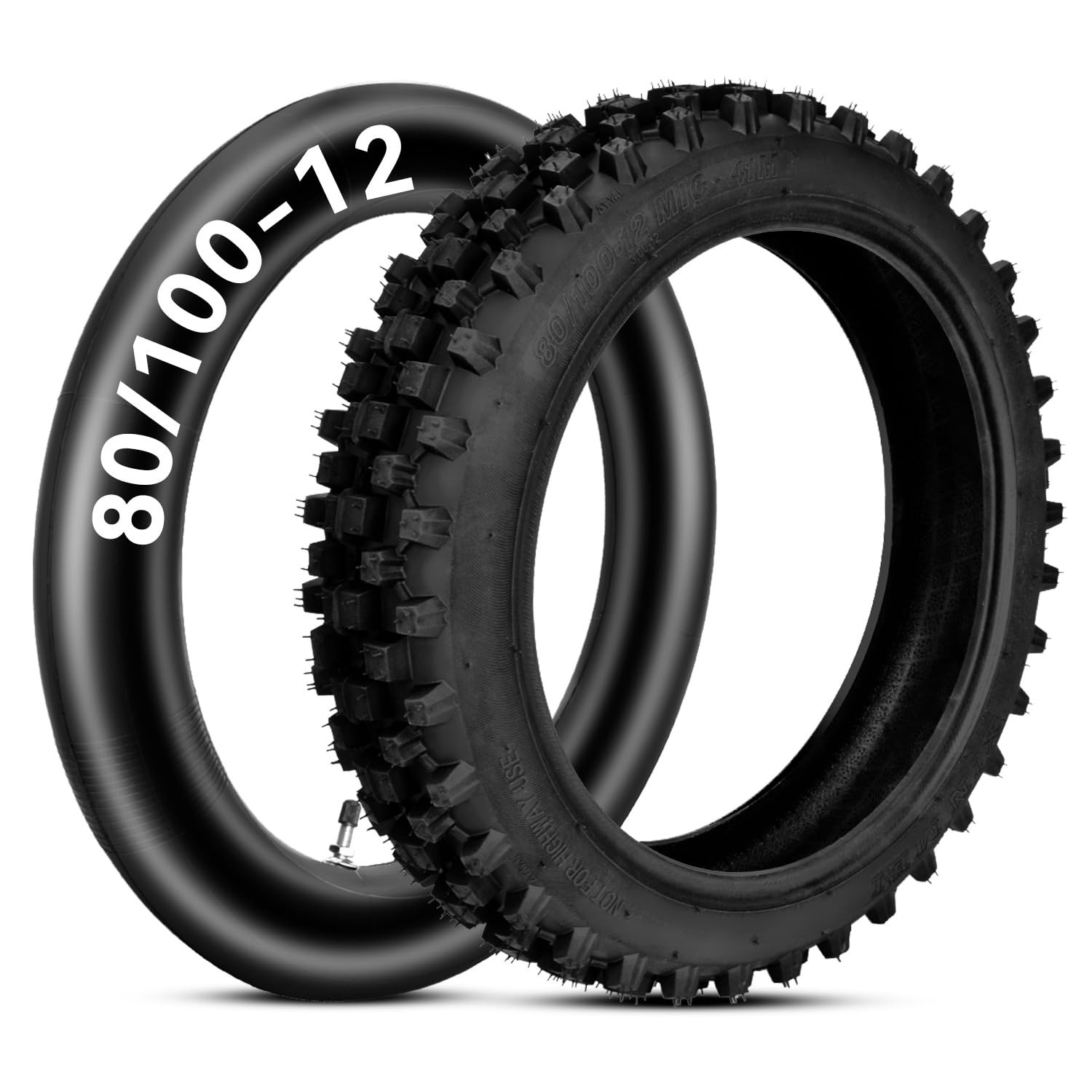 HIAORS 3.00-12 80/100-12 Dirt Bike Tire and Tube
