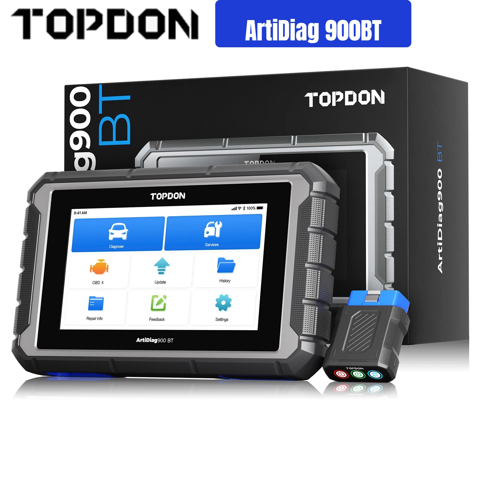 TOPDON ArtiDiag 900BT AD900BT Bidirectional Diagnostic Tool Supports EC.U Coding