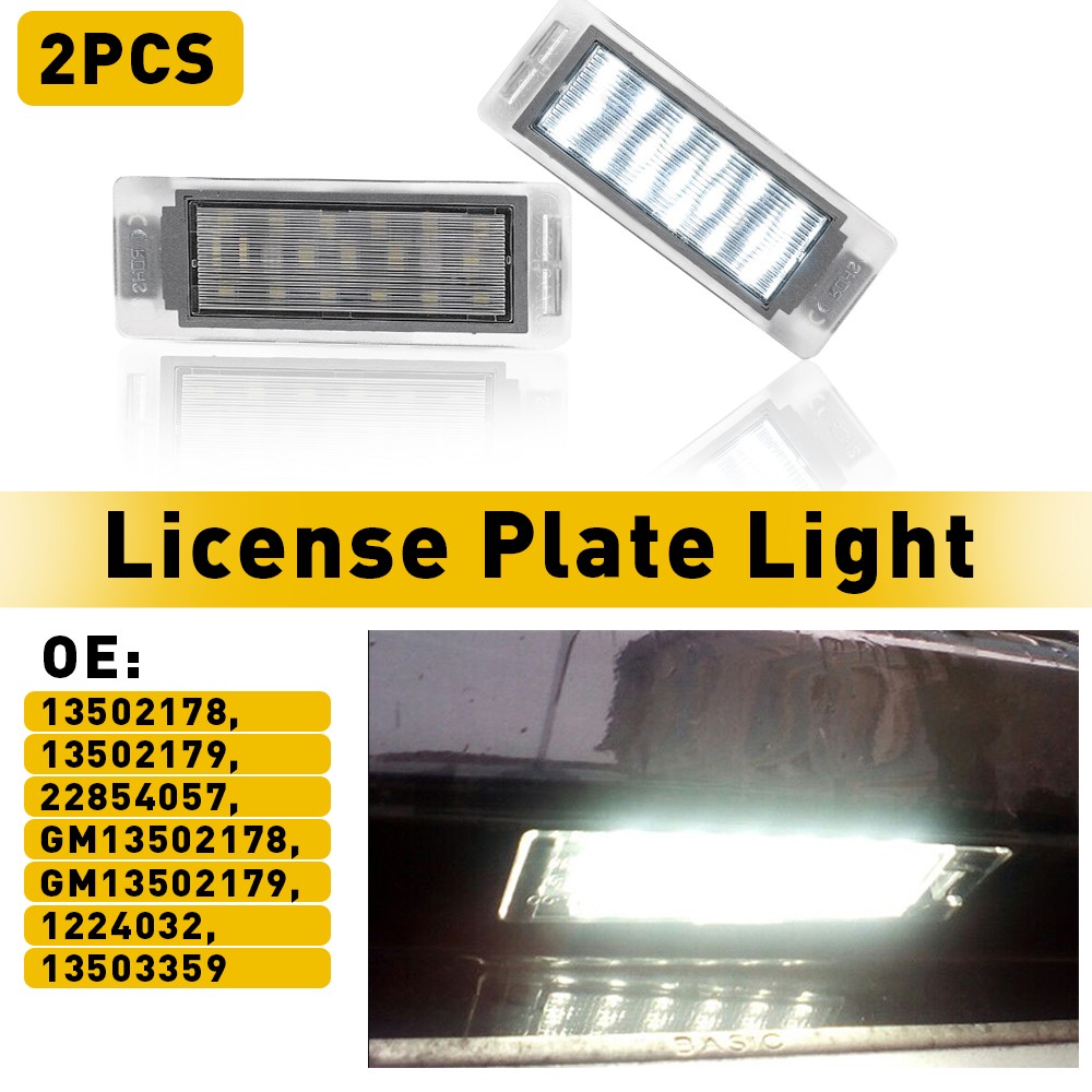 2PC LED License Plate Light Assembly For Chevy Corvette Cadillac Buick GMC 12-20
