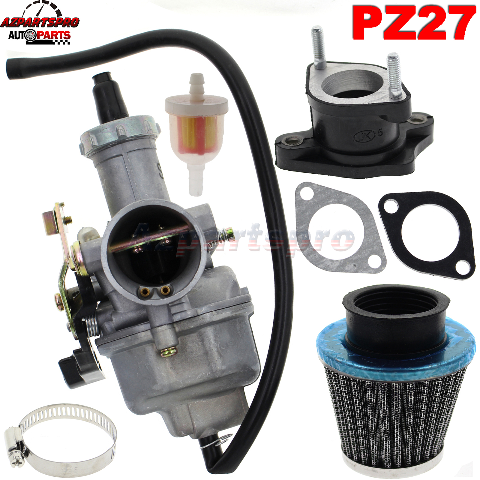 27mm PZ27 Carburetor For 125 150 200 250 250 300cc Motorcycle ATV Bike Go Karts