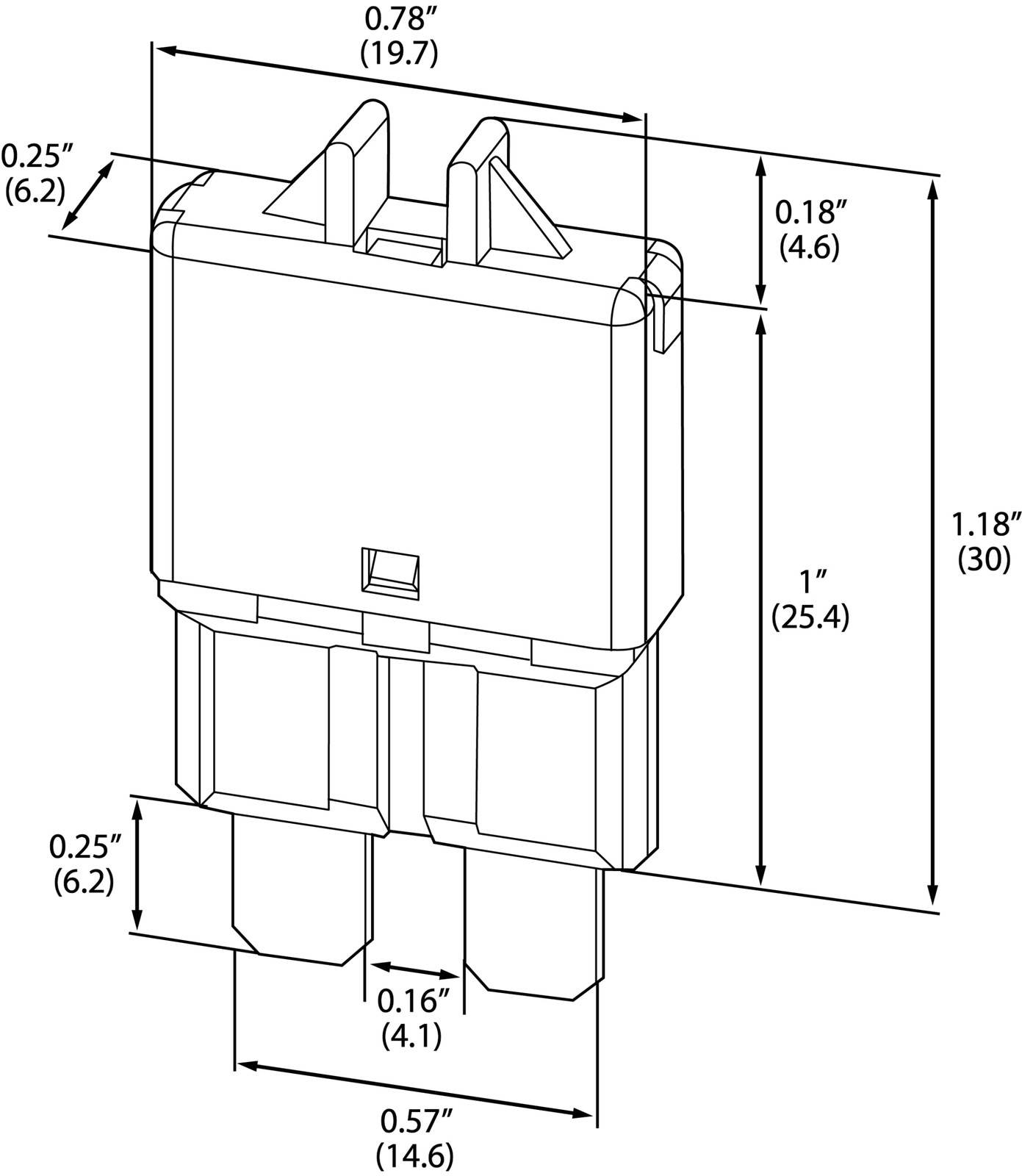 Manual Reset ATC/ATO Multipack 5A, 7.5A, 10A, 15A, 20A, 25A, 30A Black