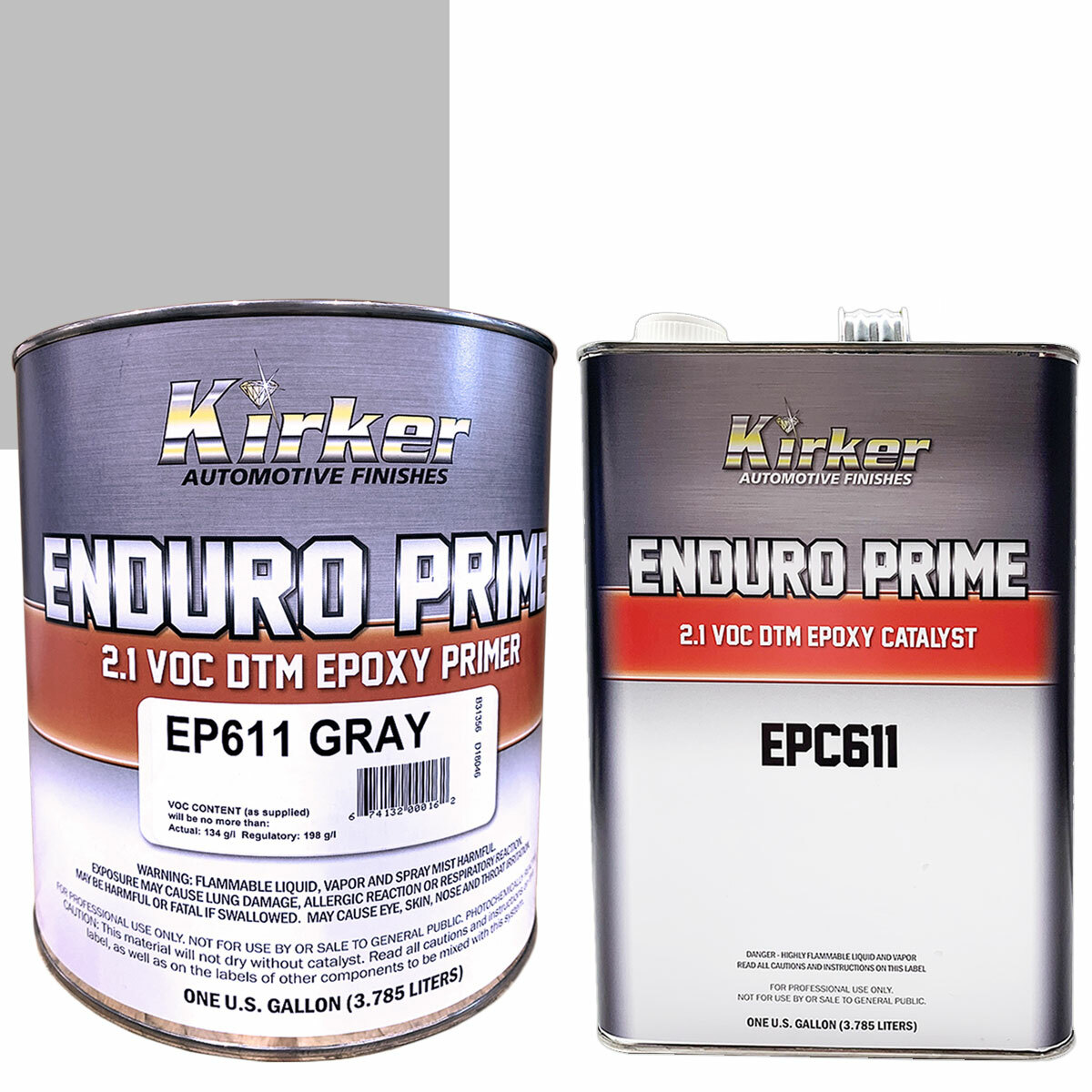 1 Gallon Kirker Enduro Prime Epoxy Gray Primer EP611 & Catalyst EPC611 – Auto