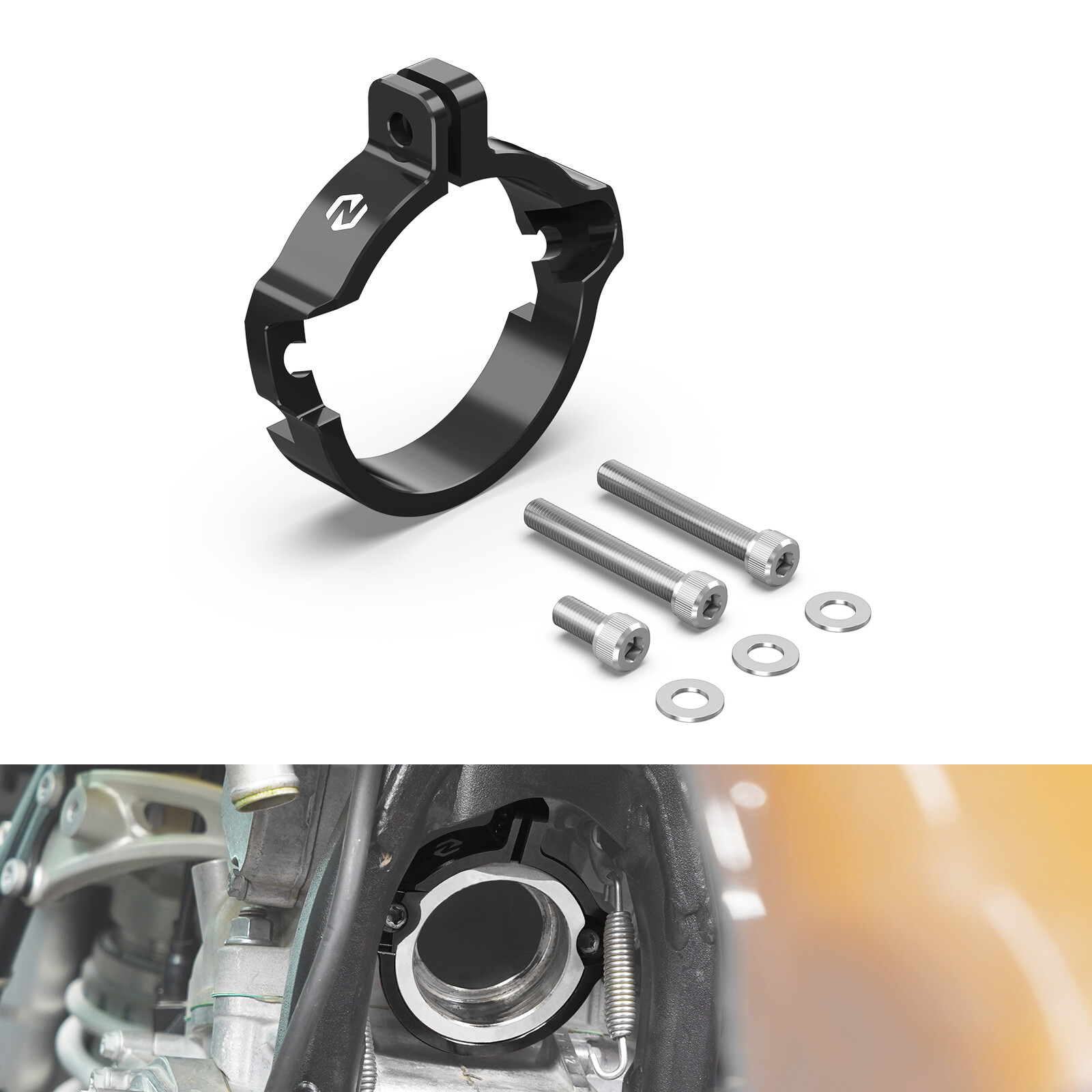 CNC Pipe Flange Guard Clamp Connector For KTM 250 300 XC SX EXC XCW 2024-2025