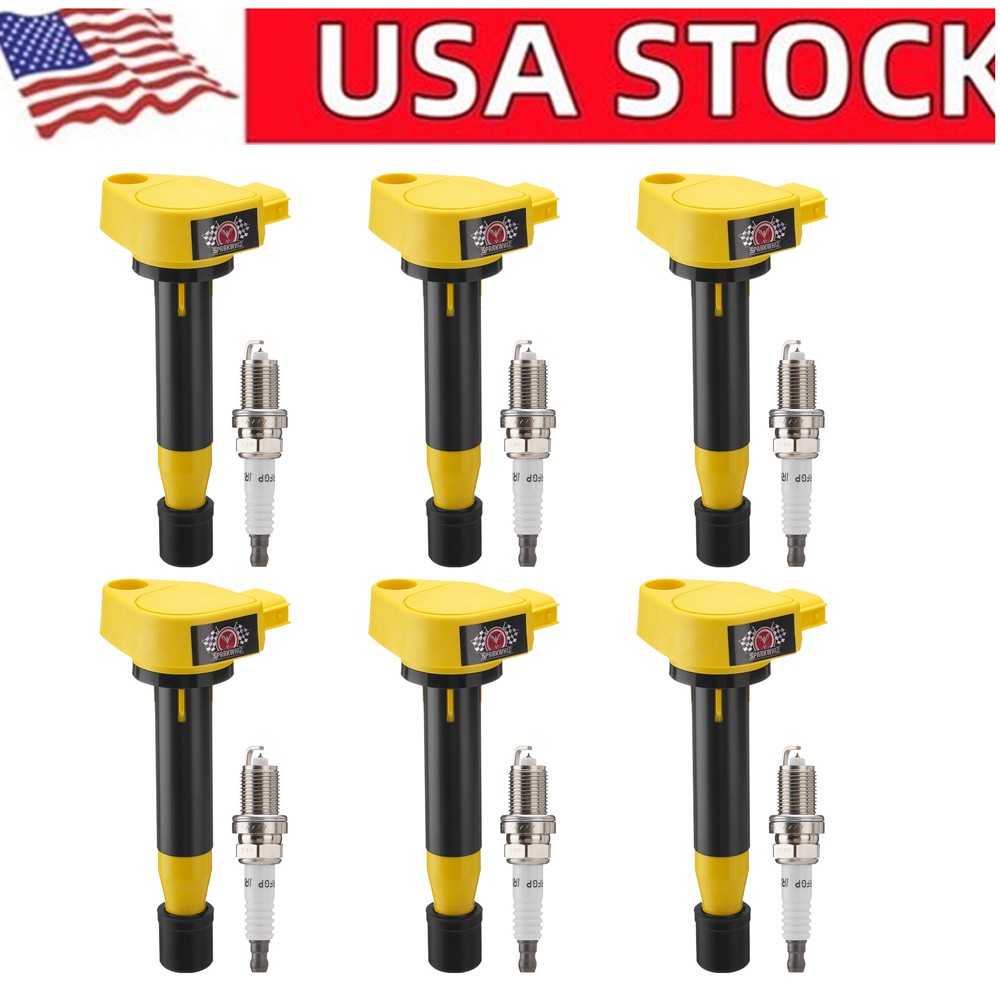 HIGH PERFORMANCE 6x Spark Plug and Ignition Coil Packs for Honda Acura UF242