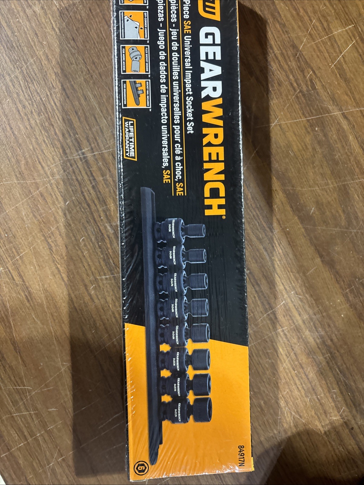 GearWrench. 8-Pc 3/8″ Drive Impact Socket Set, SAE. ( New ). 84917N
