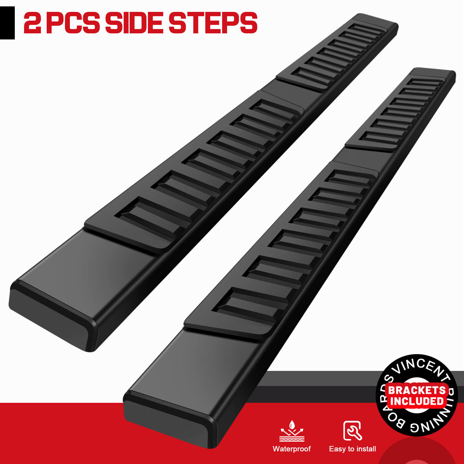 6″ Running Board For 2017-2024 Honda Ridgeline Nerf Bar Side Step Side Bar H BLK