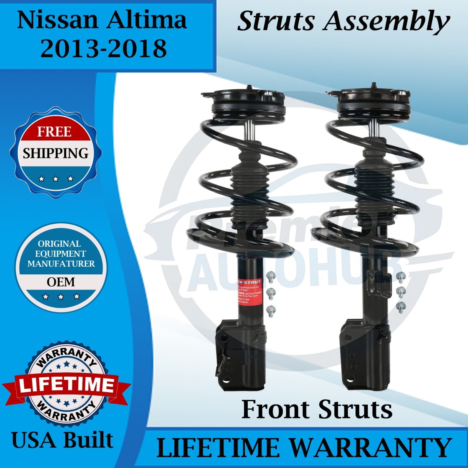 Monroe Genuine OEM Front Struts For 2013-2018 Nissan Altima Lifetime Warranty