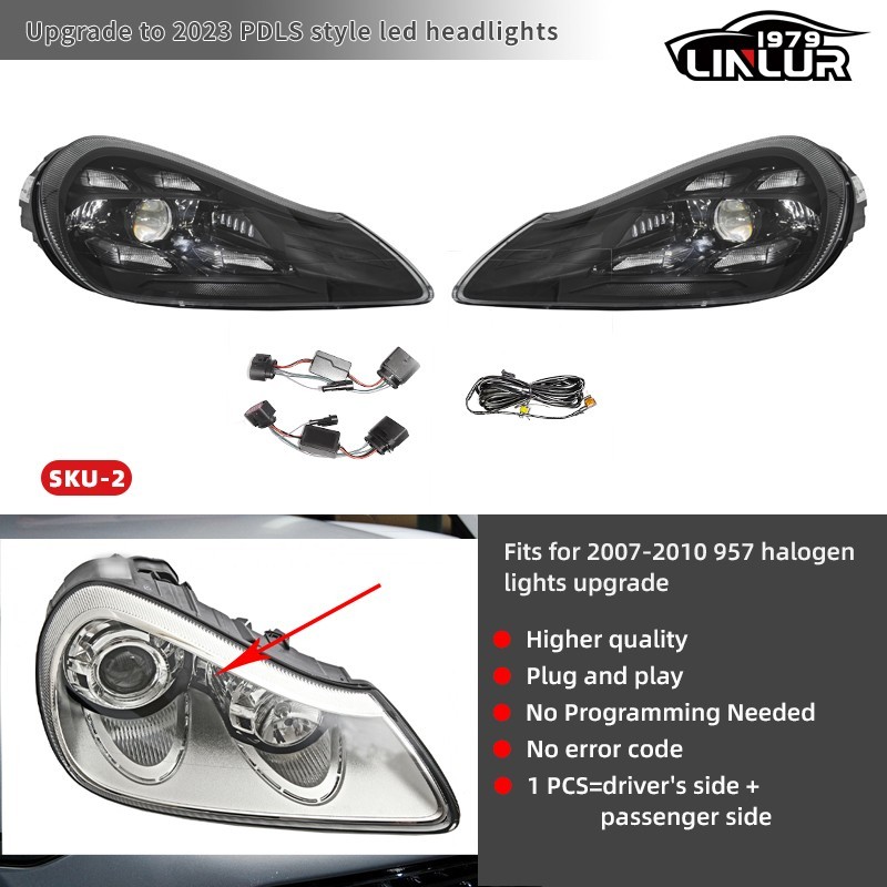 No Error 2023 matrix led headlights for 2007-2010 Porsche Cayenne 957 upgrade