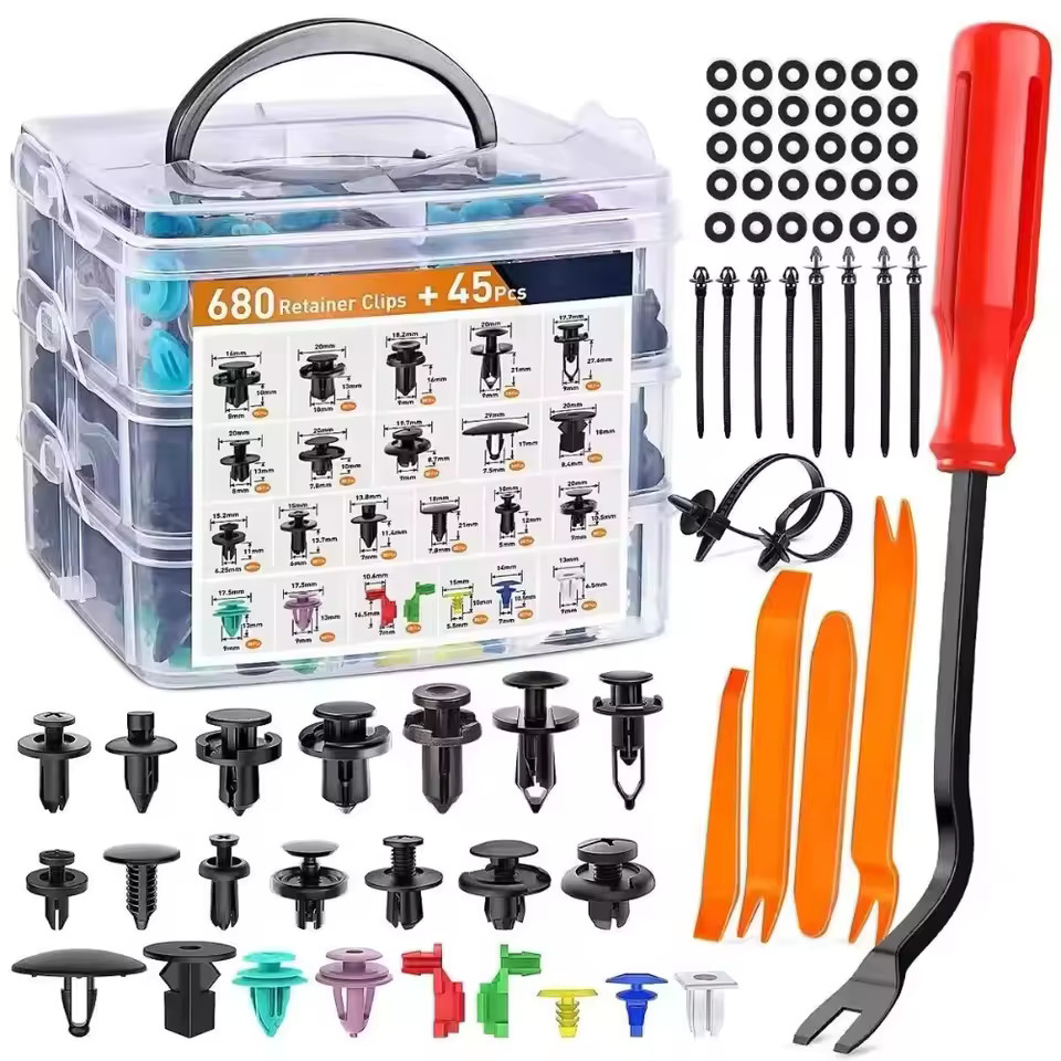 Car Fastener Clip Kit 680-Piece Auto Body Bumper Fender Door Trim Panel Retainer